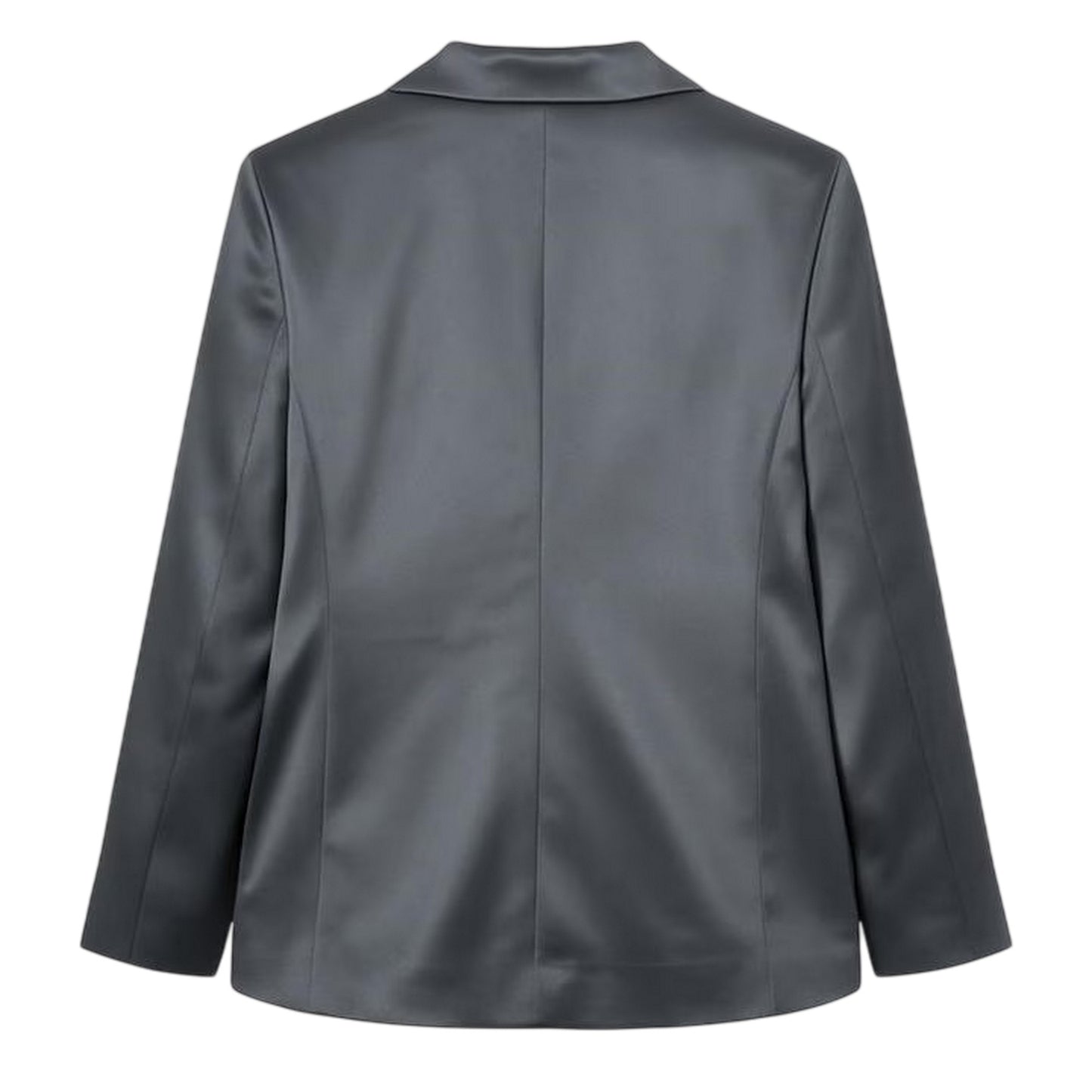 Grey - Back - I Saw It First Womens-Ladies Satin Double-Breasted Blazer
