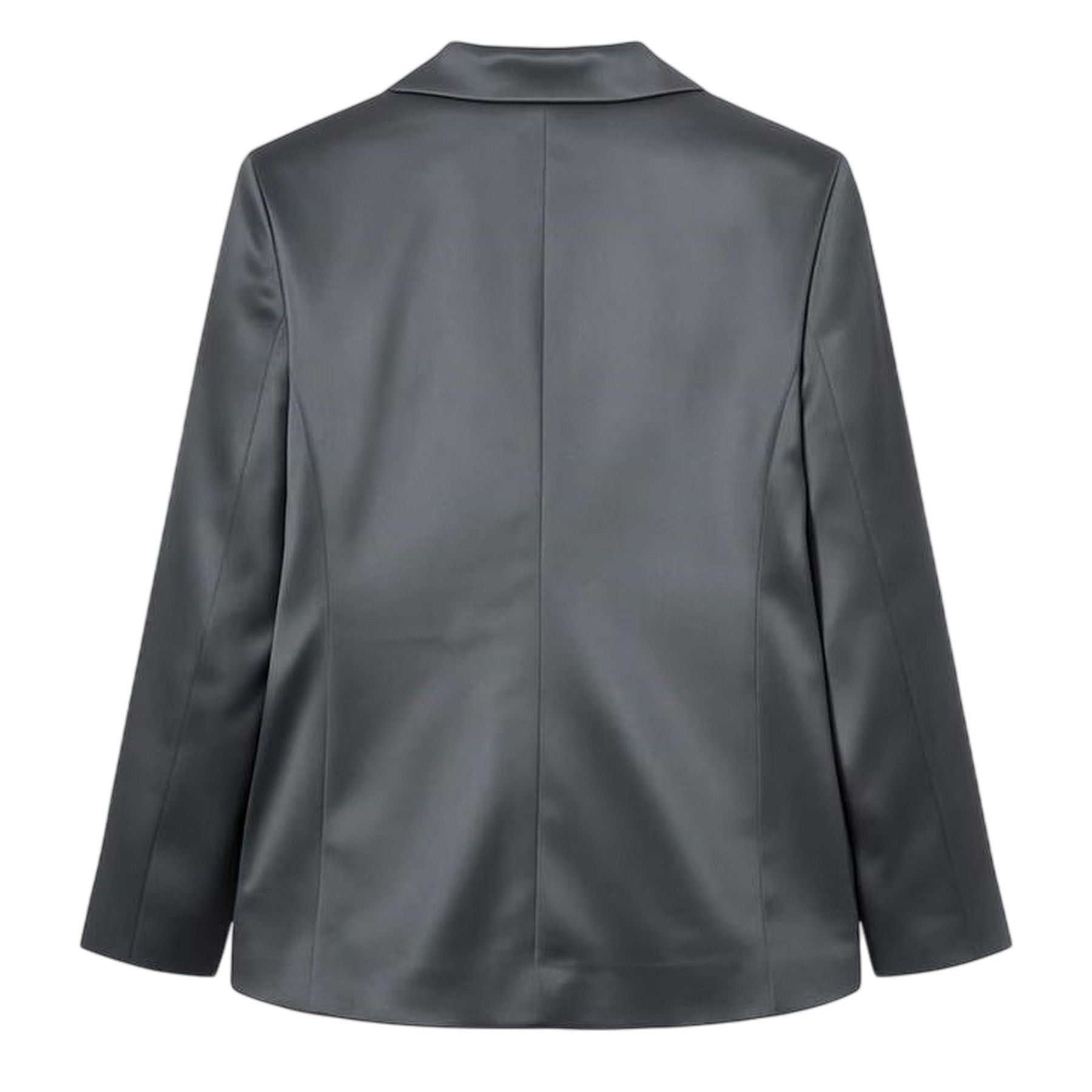 Grey - Back - I Saw It First Womens-Ladies Satin Double-Breasted Blazer