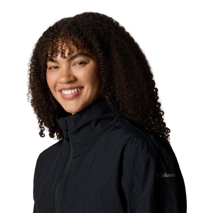 Black - Side - Columbia Womens-Ladies Paracutie Plain Nylon Windbreaker