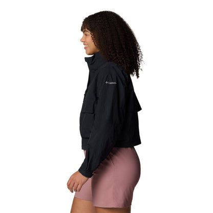 Black - Pack Shot - Columbia Womens-Ladies Paracutie Plain Nylon Windbreaker