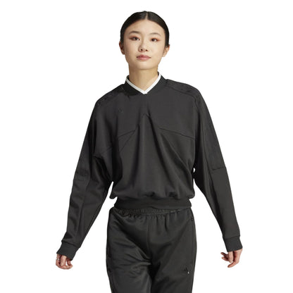 Black - Lifestyle - Adidas Womens-Ladies Tiro 3 Stripes Crew Neck Sport Sweatshirt