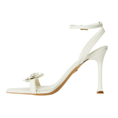 White - Back - Aldo Womens-Ladies Daisylily Floral Leather Sling Back High Heels