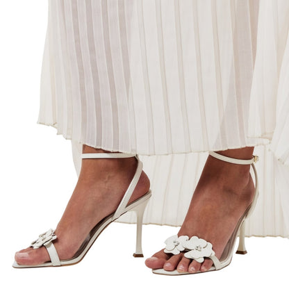 White - Lifestyle - Aldo Womens-Ladies Daisylily Floral Leather Sling Back High Heels