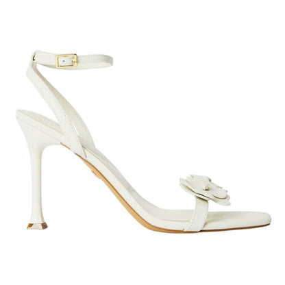 White - Front - Aldo Womens-Ladies Daisylily Floral Leather Sling Back High Heels