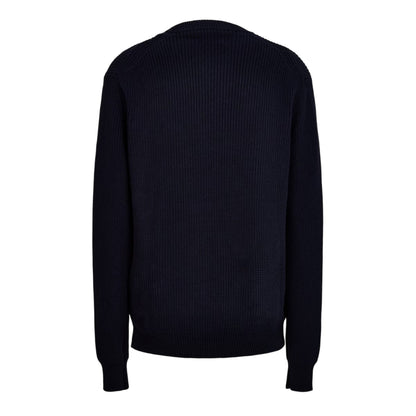 Navy - Back - Replay Mens Fisherman Ribbed Jumper