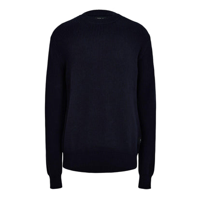 Navy - Front - Replay Mens Fisherman Ribbed Jumper