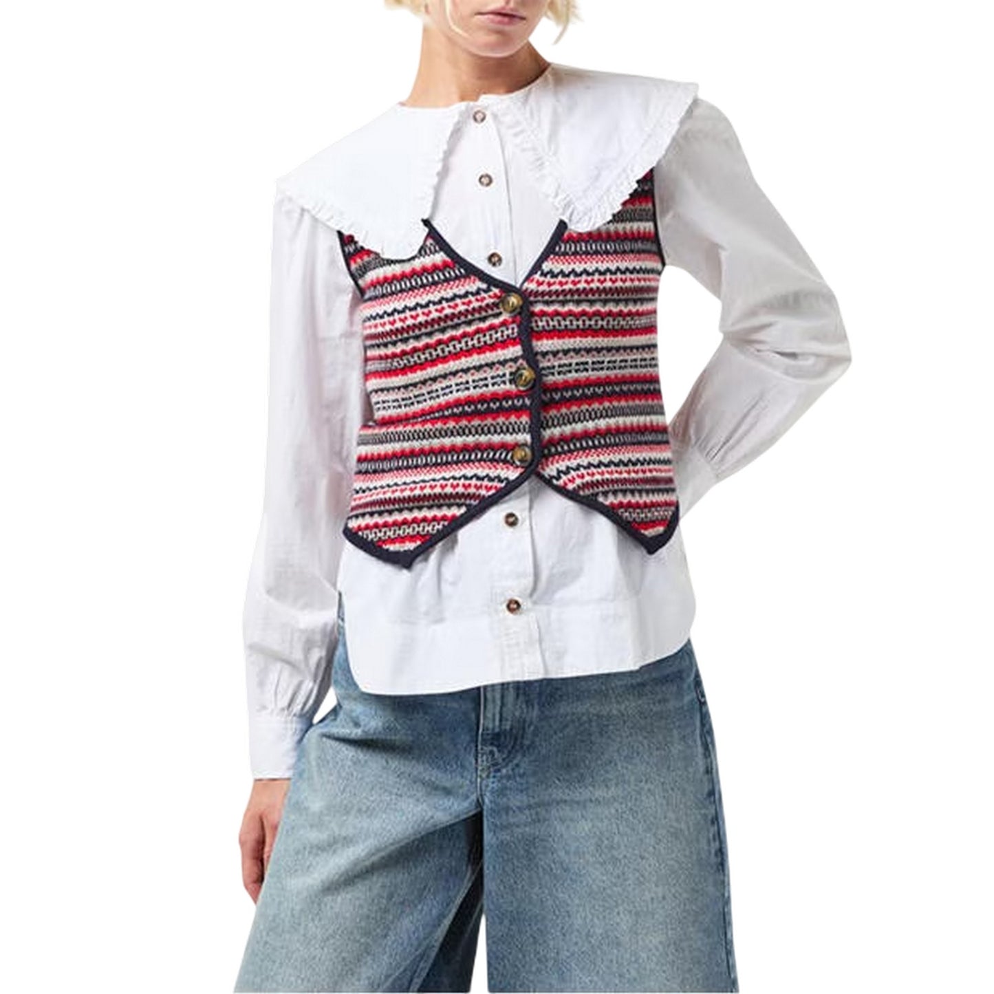 Multicoloured - Side - Nobody´s Child Womens-Ladies Fair Isle Waistcoat