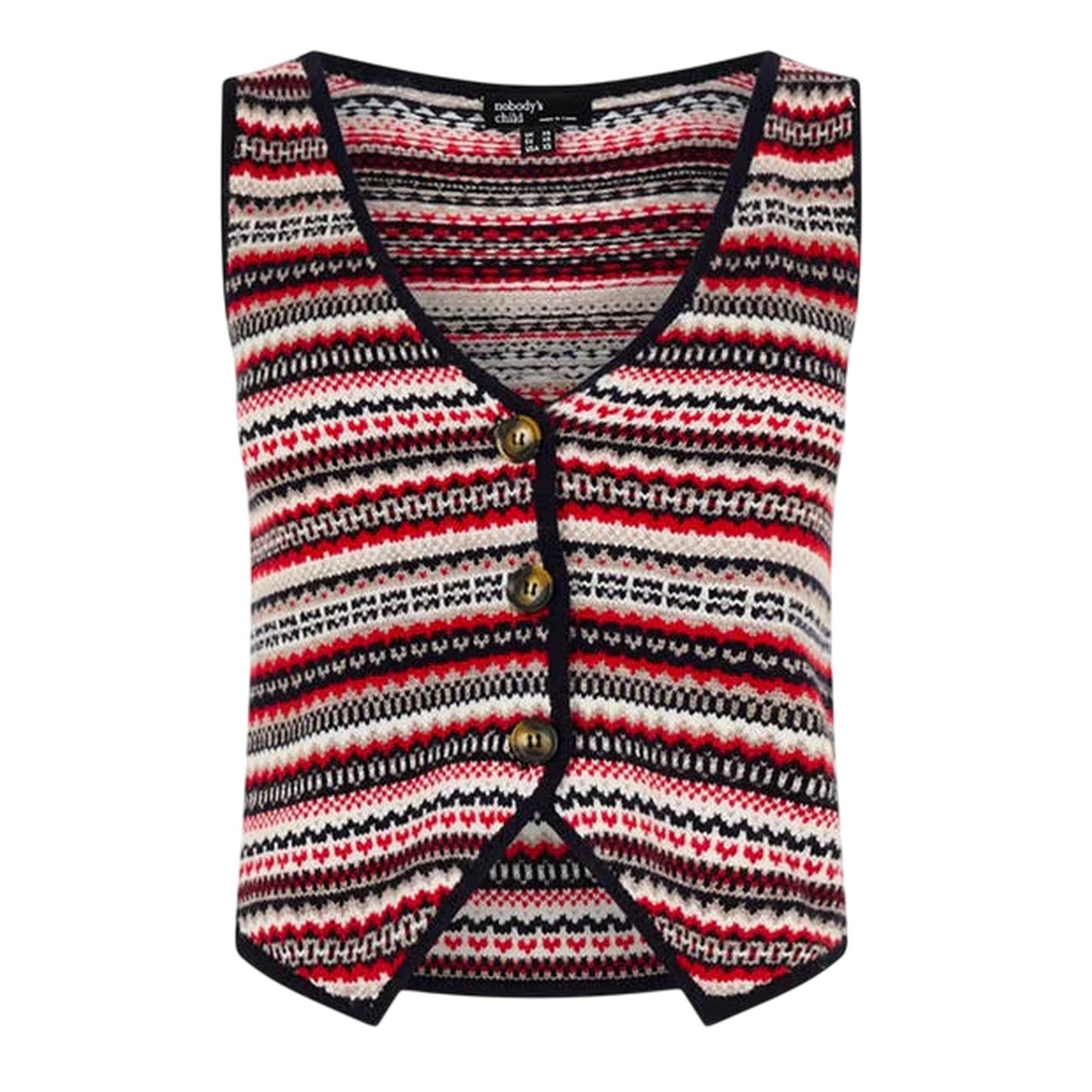 Multicoloured - Front - Nobody´s Child Womens-Ladies Fair Isle Waistcoat