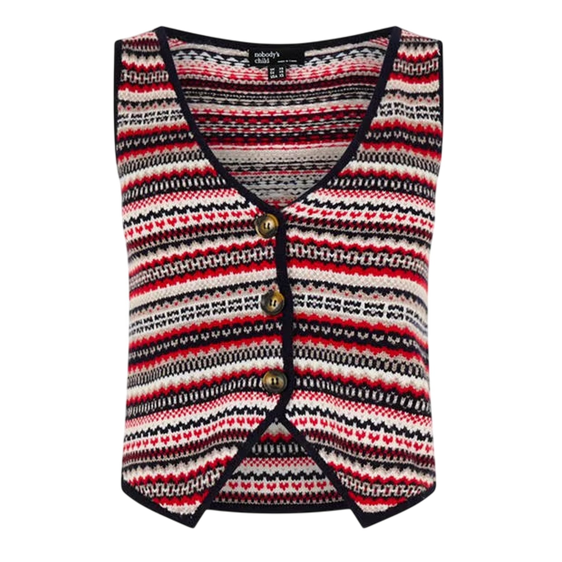 Multicoloured - Front - Nobody´s Child Womens-Ladies Fair Isle Waistcoat
