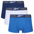 Blue-White-Navy - Front - Reebok Mens Sports Boxer Shorts (Pack of 3)