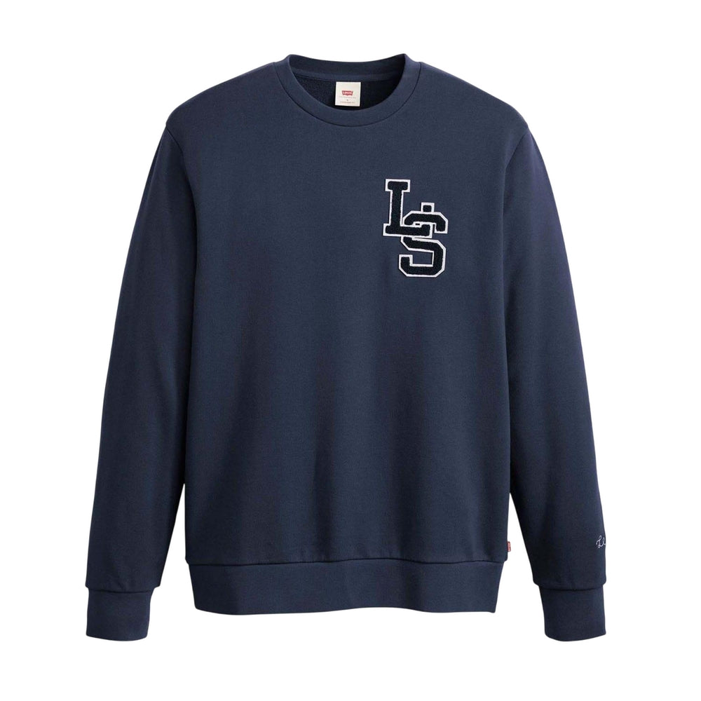 Navy - Front - Levis Mens Letterman Long-Sleeved Sweatshirt