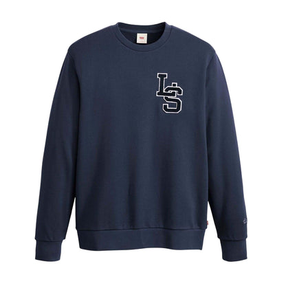 Navy - Front - Levis Mens Letterman Long-Sleeved Sweatshirt