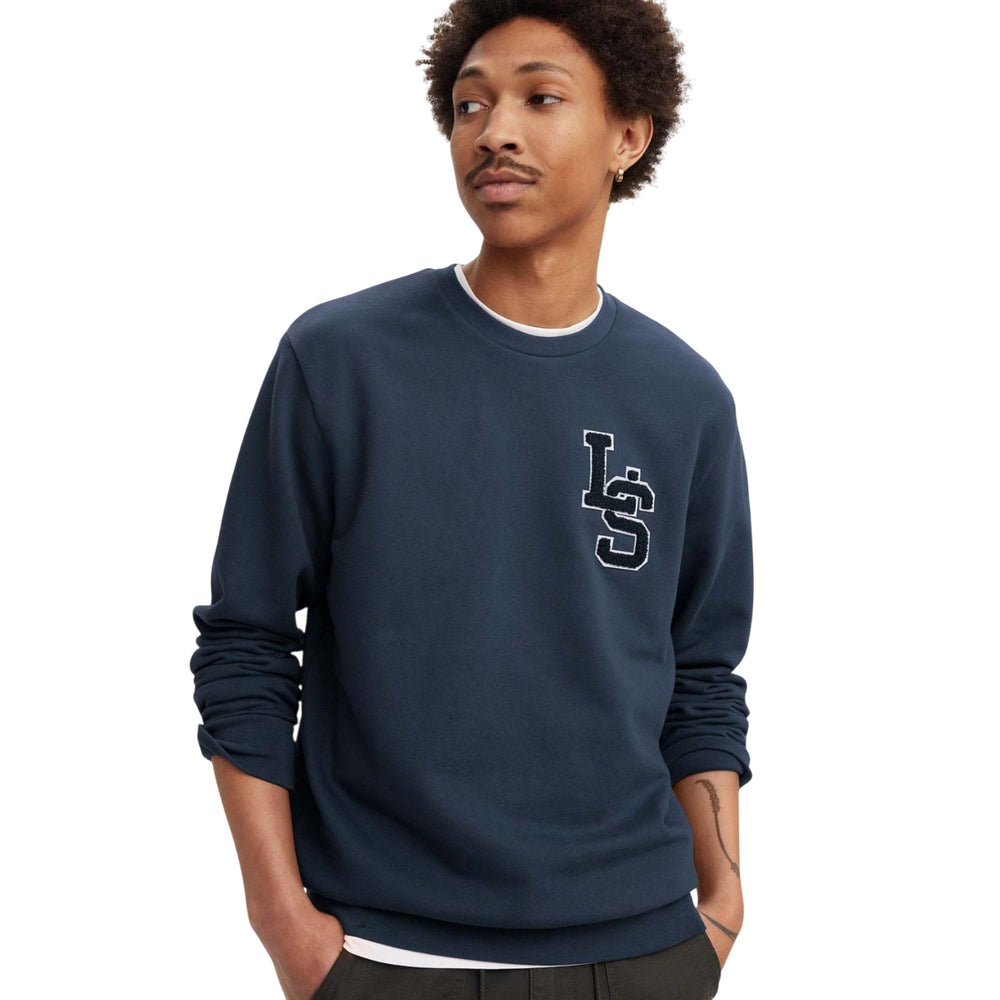 Navy - Lifestyle - Levis Mens Letterman Long-Sleeved Sweatshirt