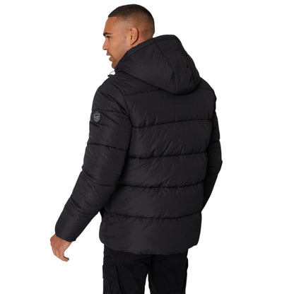 Black - Back - Threadbare Mens Charleston Quilted Puffer Jacket