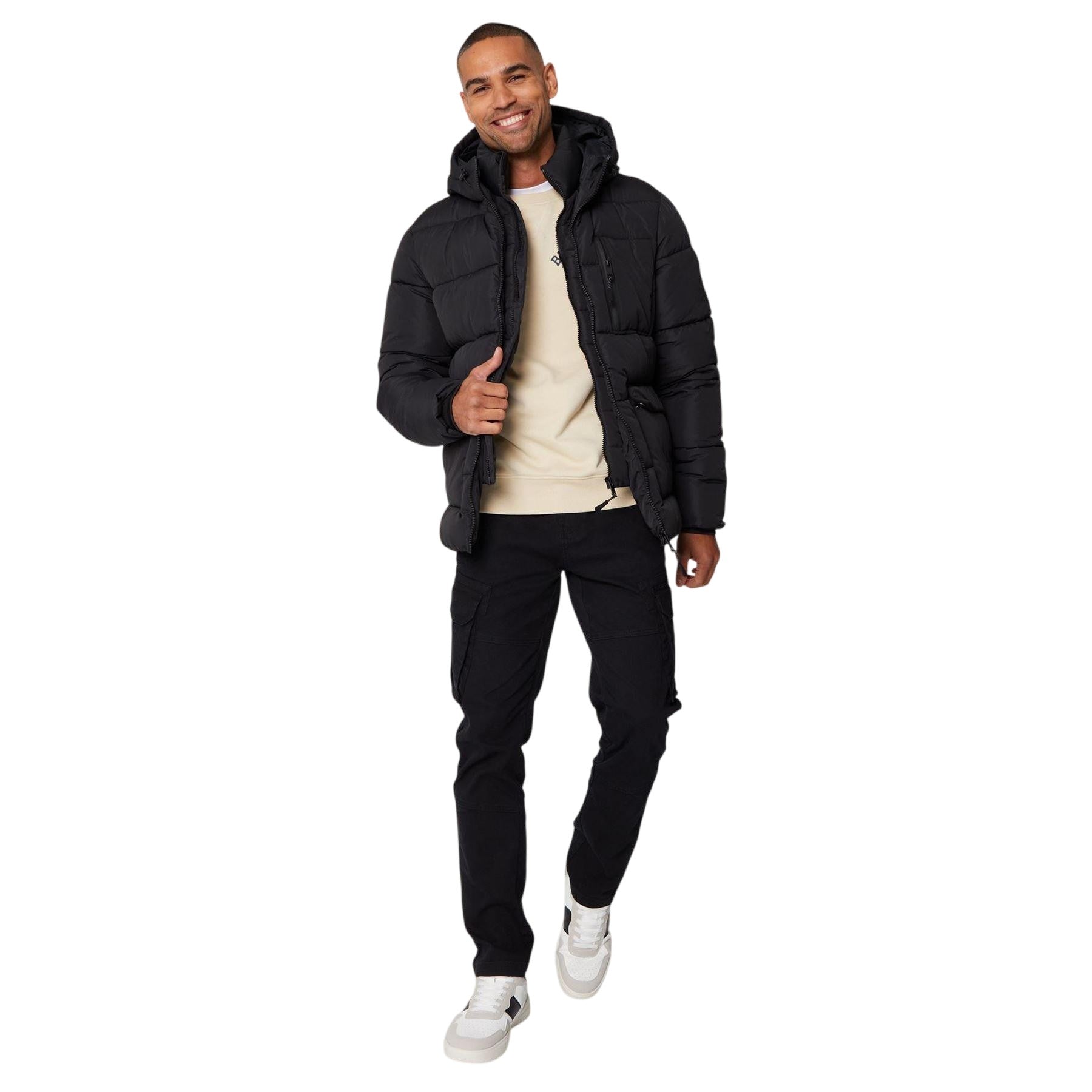 Black - Lifestyle - Threadbare Mens Charleston Quilted Puffer Jacket