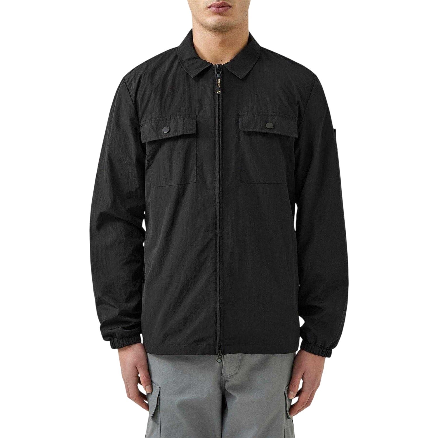 Black - Front - Patrick Mens Plain Overshirt