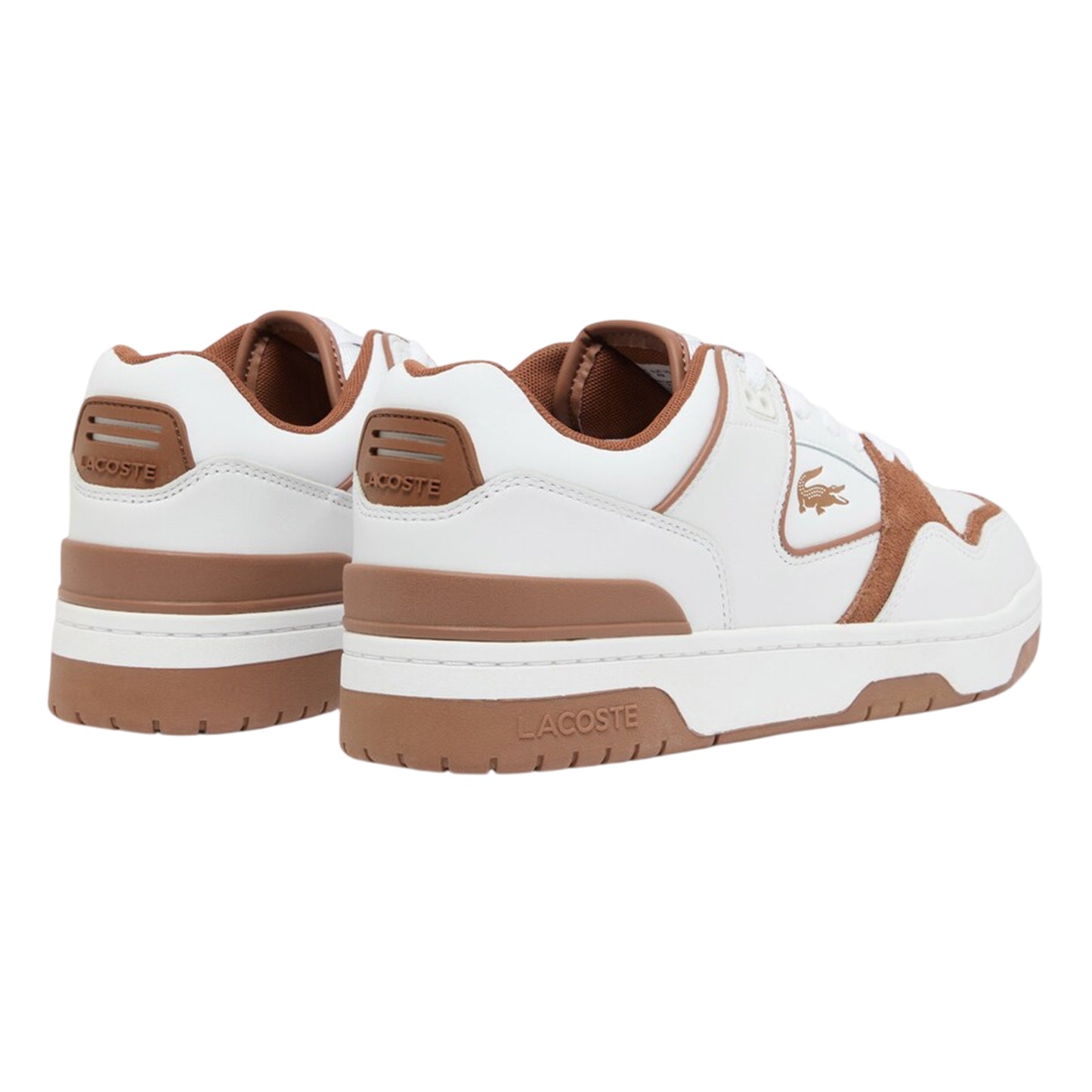 White-Brown - Back - Lacoste Mens Court Cage Leather Trainers