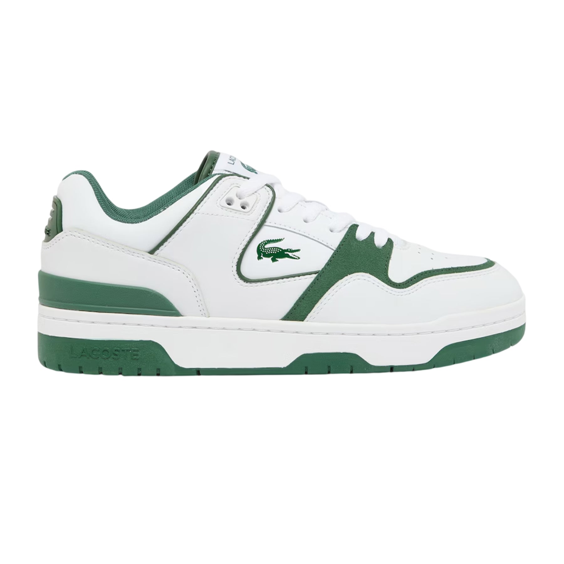 White-Dark Green - Back - Lacoste Mens Court Cage Leather Trainers