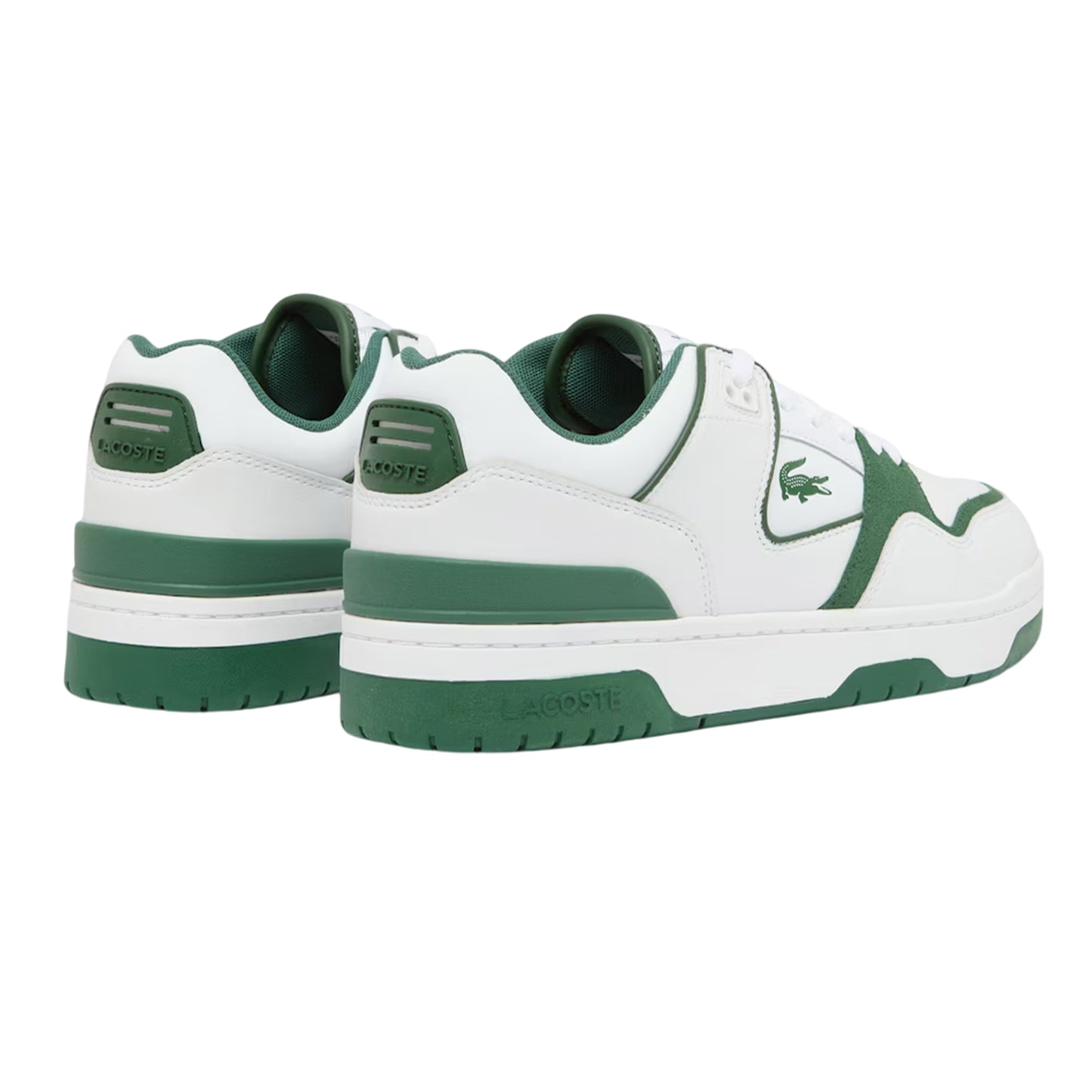 White-Dark Green - Side - Lacoste Mens Court Cage Leather Trainers