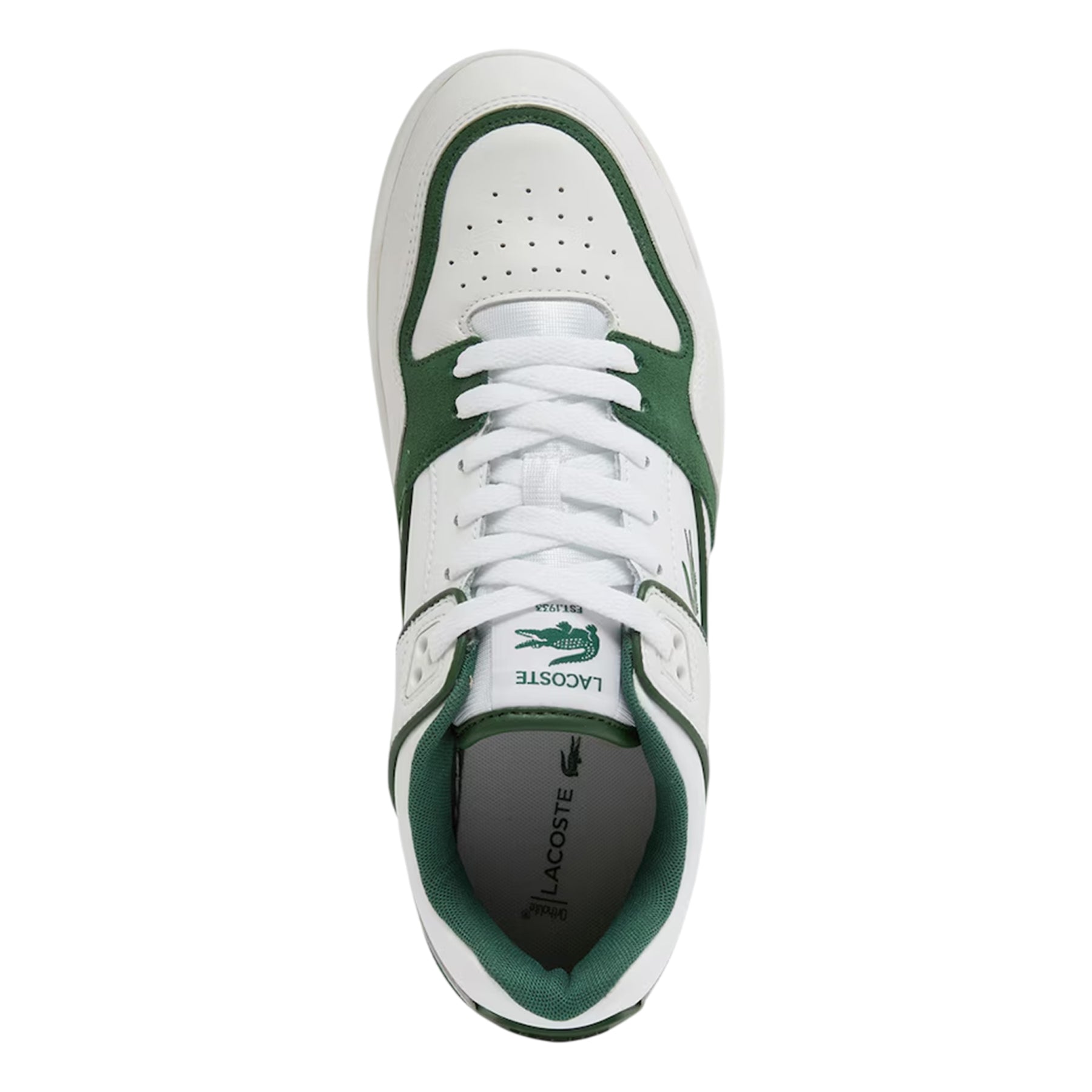 White-Dark Green - Lifestyle - Lacoste Mens Court Cage Leather Trainers