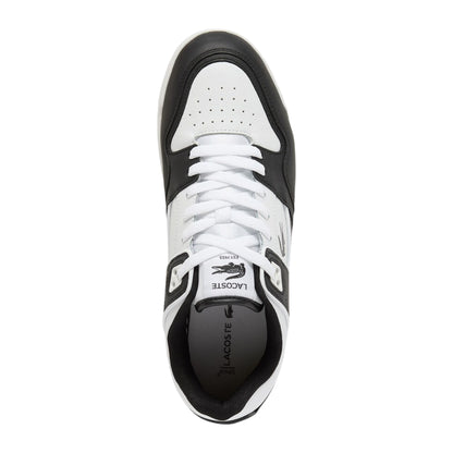Black-White - Side - Lacoste Mens Court Cage Leather Trainers