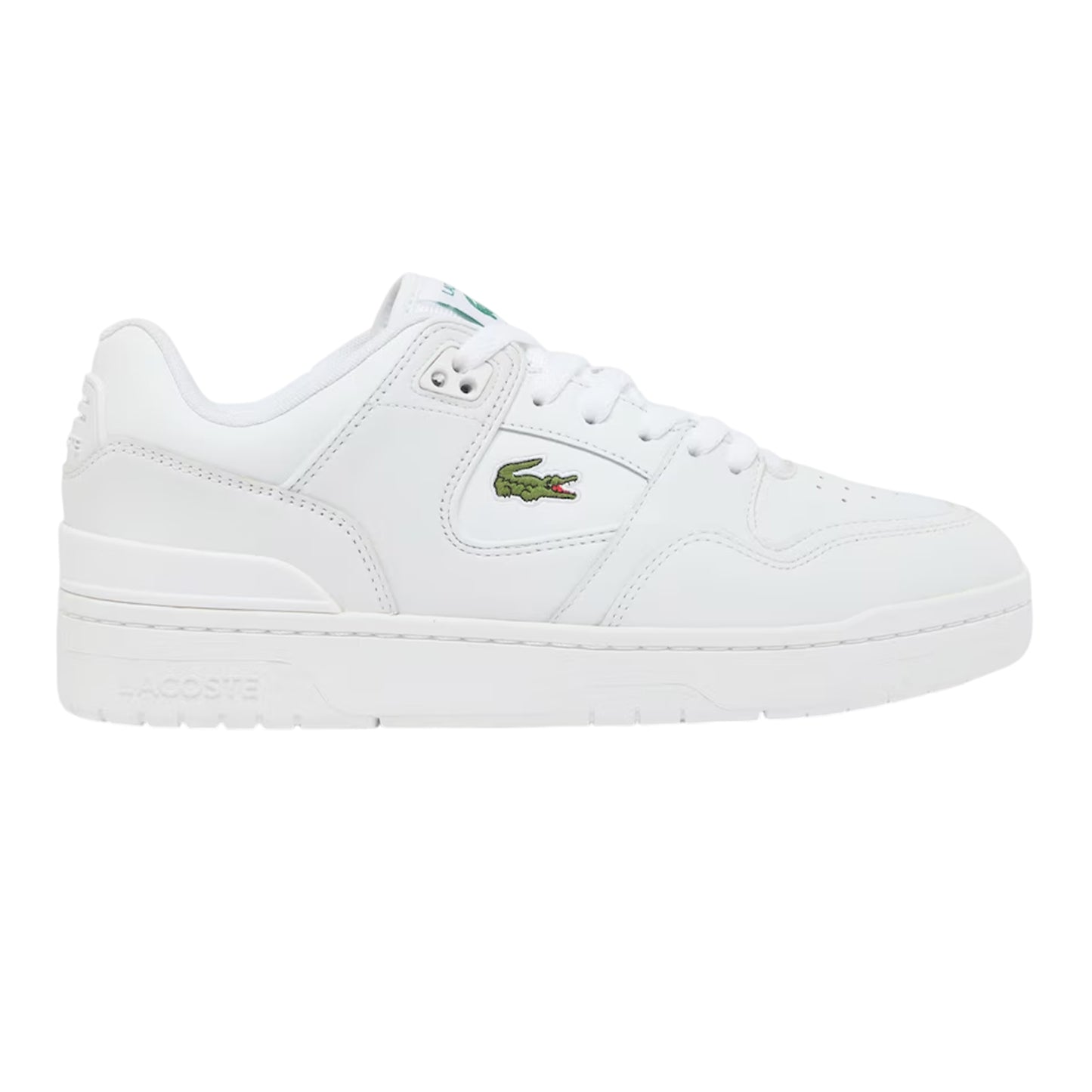 White - Front - Lacoste Mens Court Cage Leather Trainers