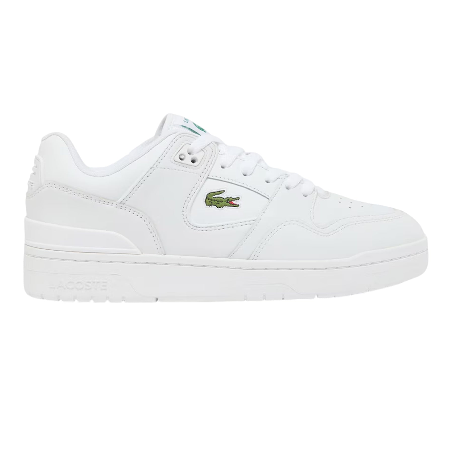 White - Front - Lacoste Mens Court Cage Leather Trainers