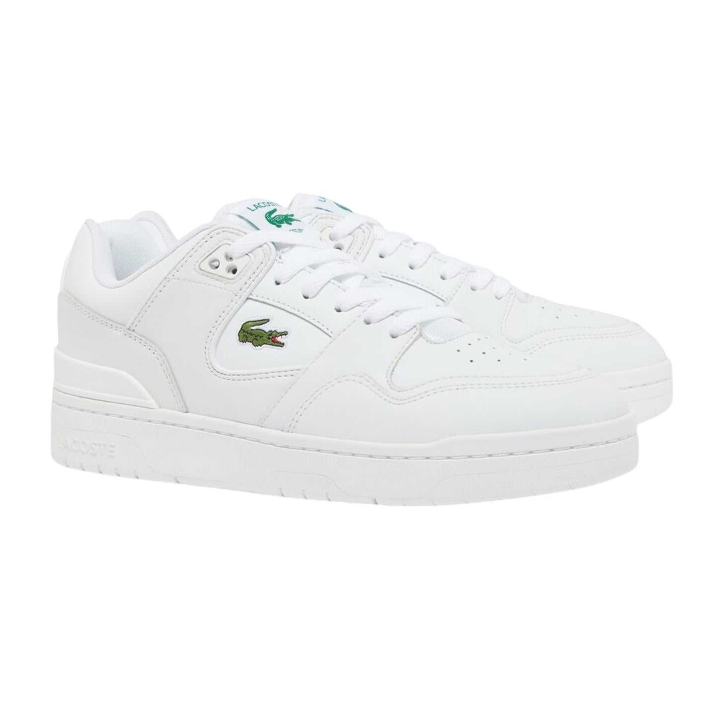 White - Pack Shot - Lacoste Mens Court Cage Leather Trainers