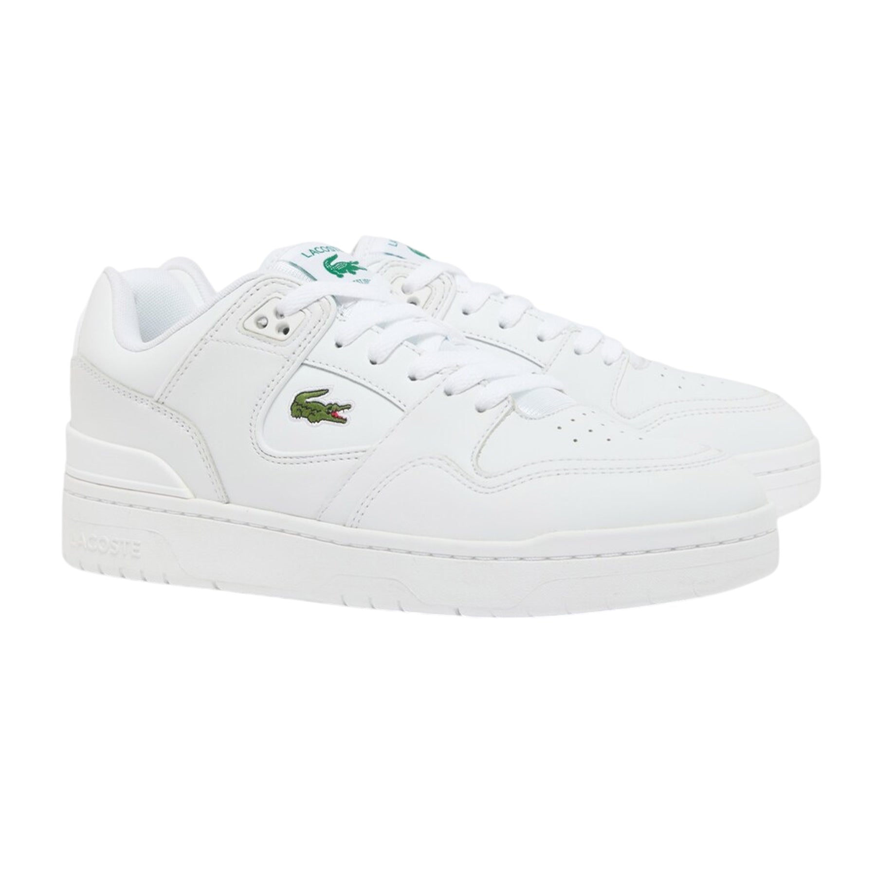 White - Pack Shot - Lacoste Mens Court Cage Leather Trainers