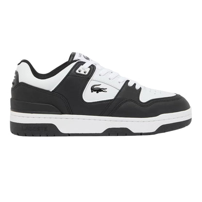 Black-White - Front - Lacoste Mens Court Cage Leather Trainers