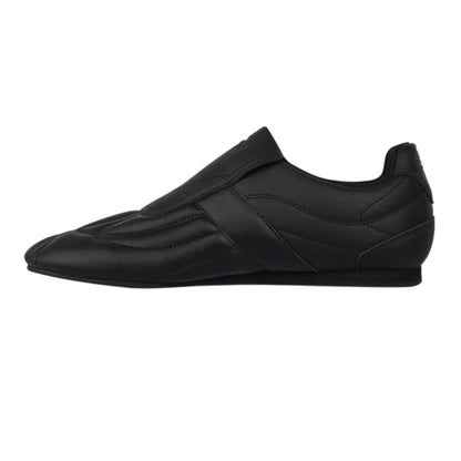 Black-Charcoal - Side - Slazenger Mens Warrior Leather Slip-on Trainers