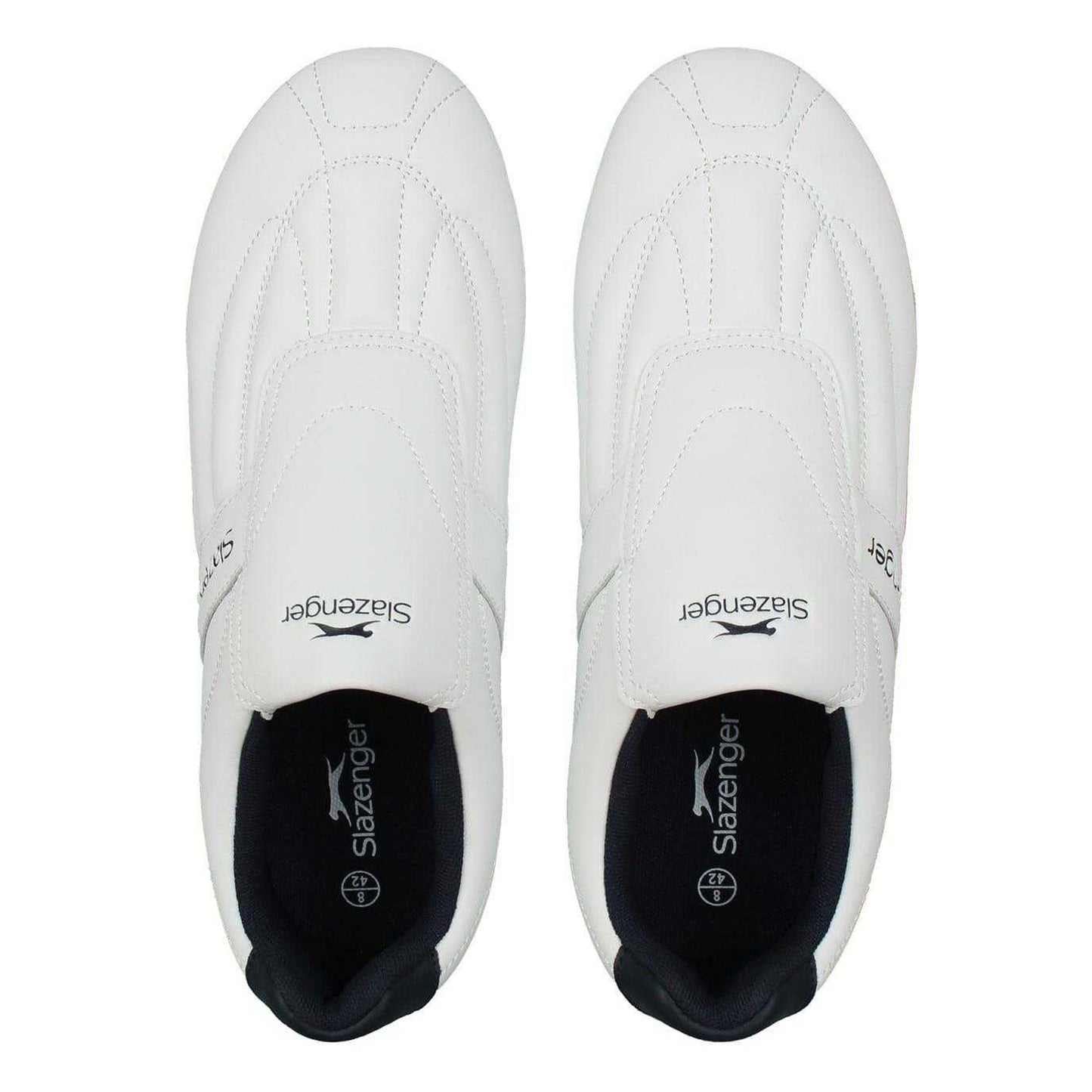 White-Navy - Lifestyle - Slazenger Mens Warrior Leather Slip-on Trainers