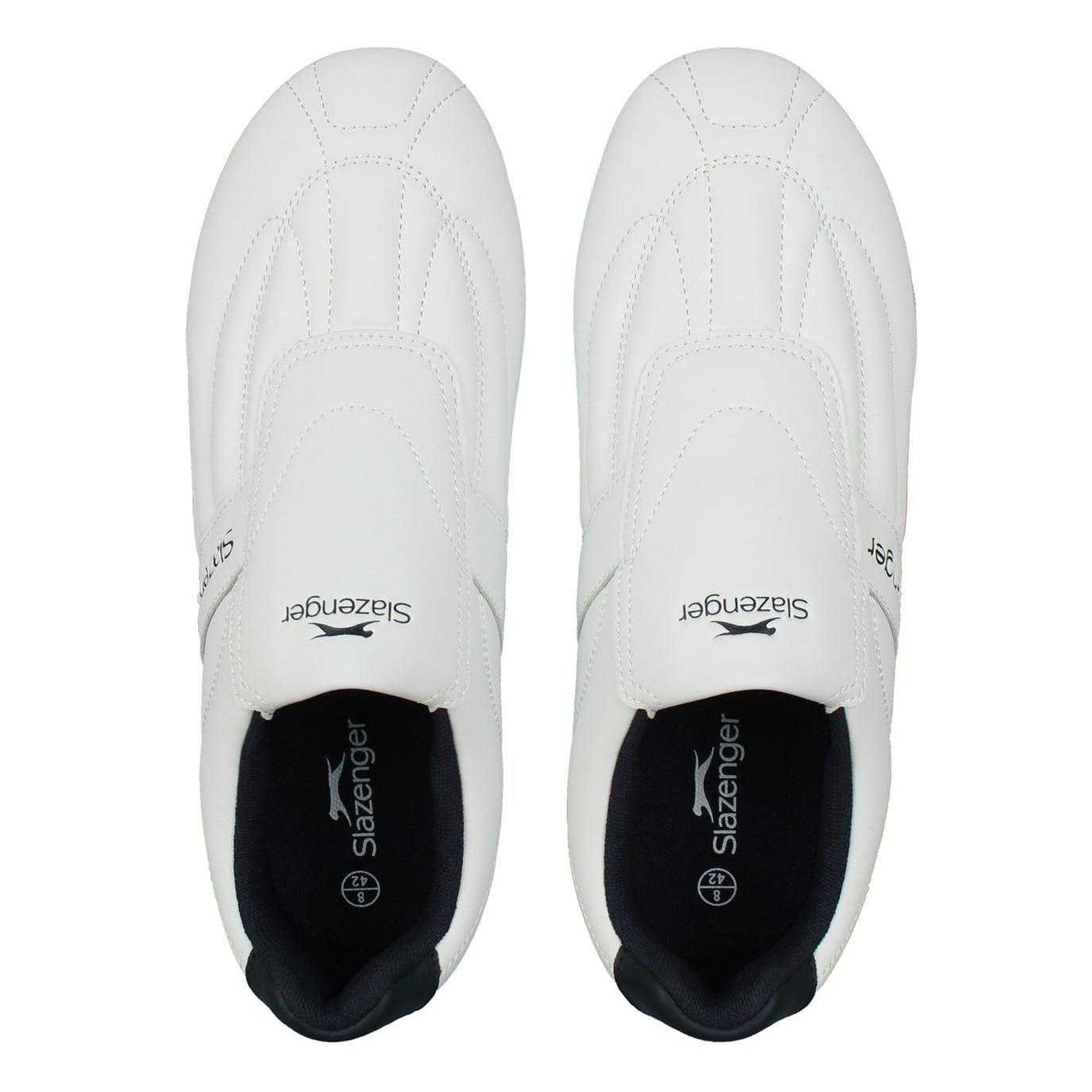 White-Navy - Lifestyle - Slazenger Mens Warrior Leather Slip-on Trainers