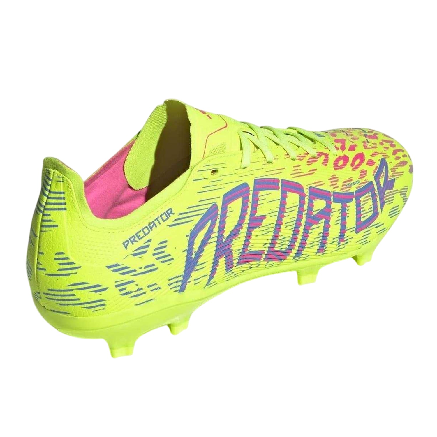 Lucid Lemon - Back - Adidas Mens Predator Graphic Print Lace Up Football Boots