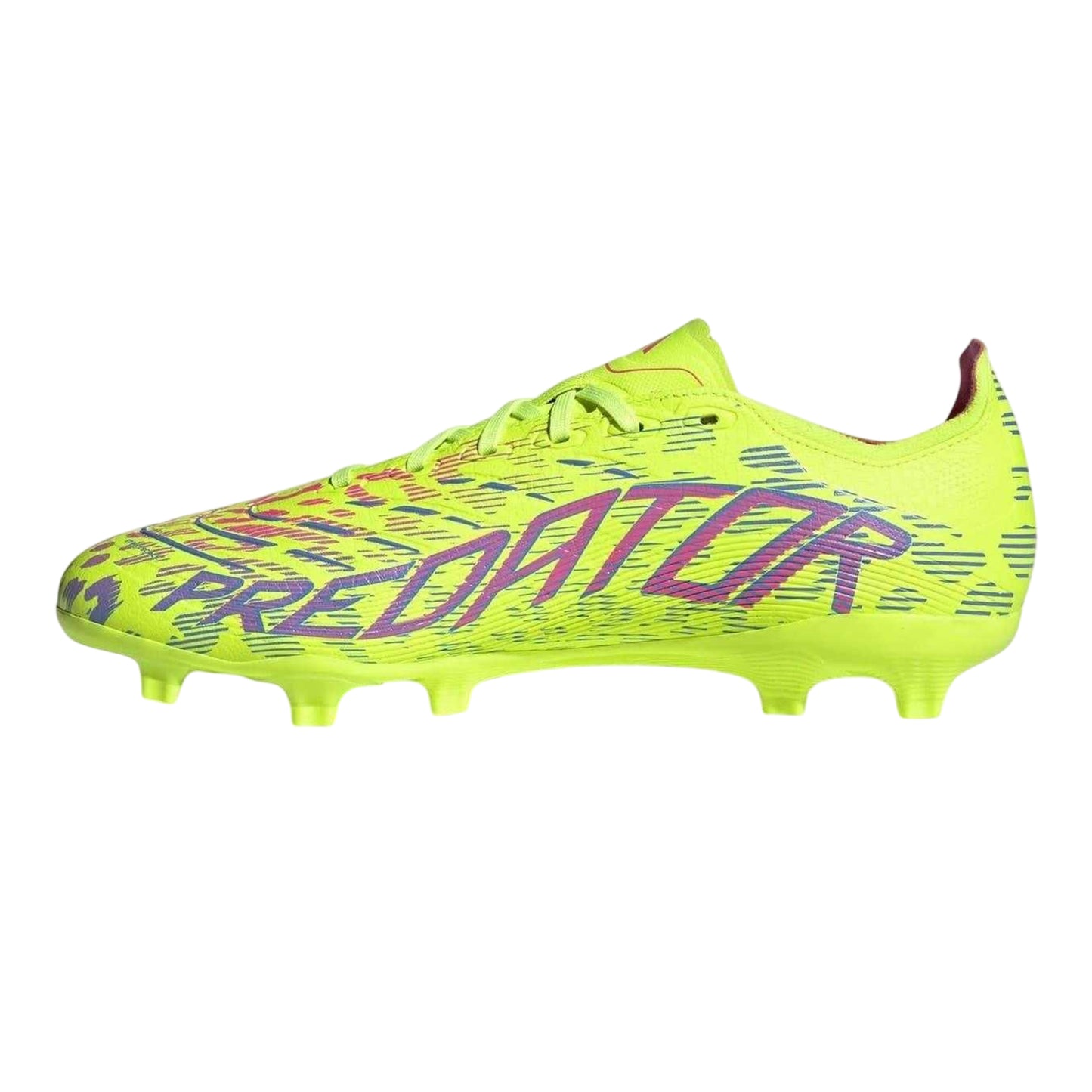 Lucid Lemon - Side - Adidas Mens Predator Graphic Print Lace Up Football Boots