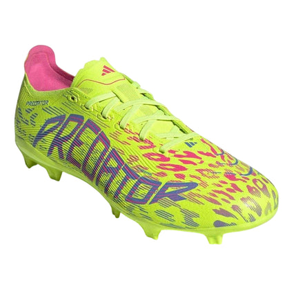 Lucid Lemon - Pack Shot - Adidas Mens Predator Graphic Print Lace Up Football Boots