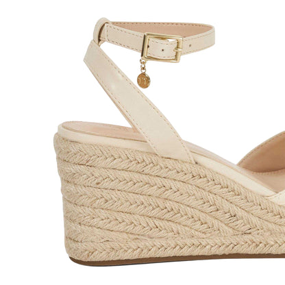 Off White - Side - Dune London Womens-Ladies Kerries Espadrille High Heel Wedge Sandals