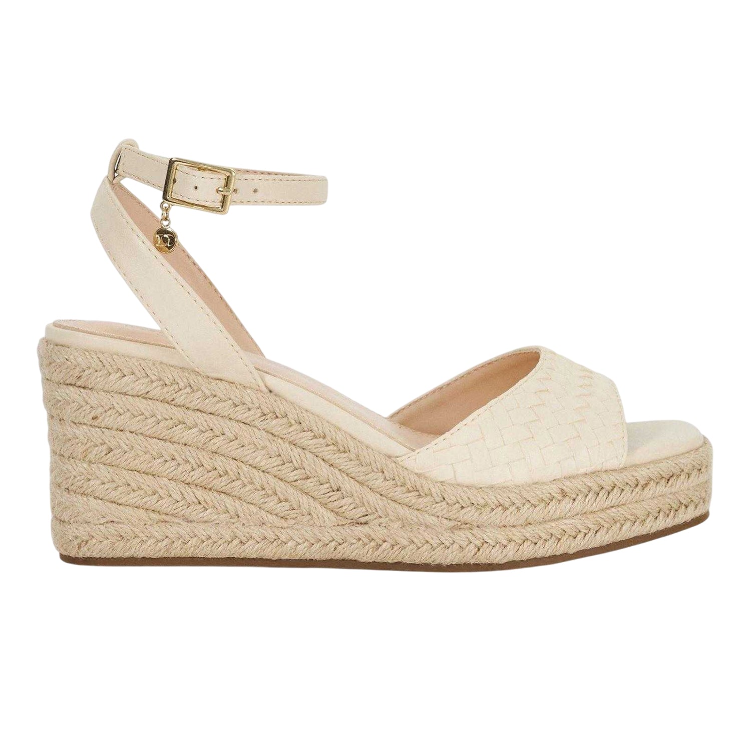 Off White - Front - Dune London Womens-Ladies Kerries Espadrille High Heel Wedge Sandals