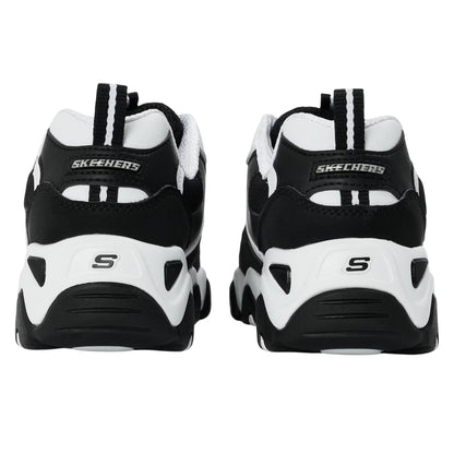 White-Black - Back - Skechers Childrens-Kids D Lites2 Logo Chunky Flat Trainers
