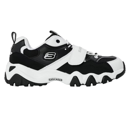 White-Black - Front - Skechers Childrens-Kids D Lites2 Logo Chunky Flat Trainers