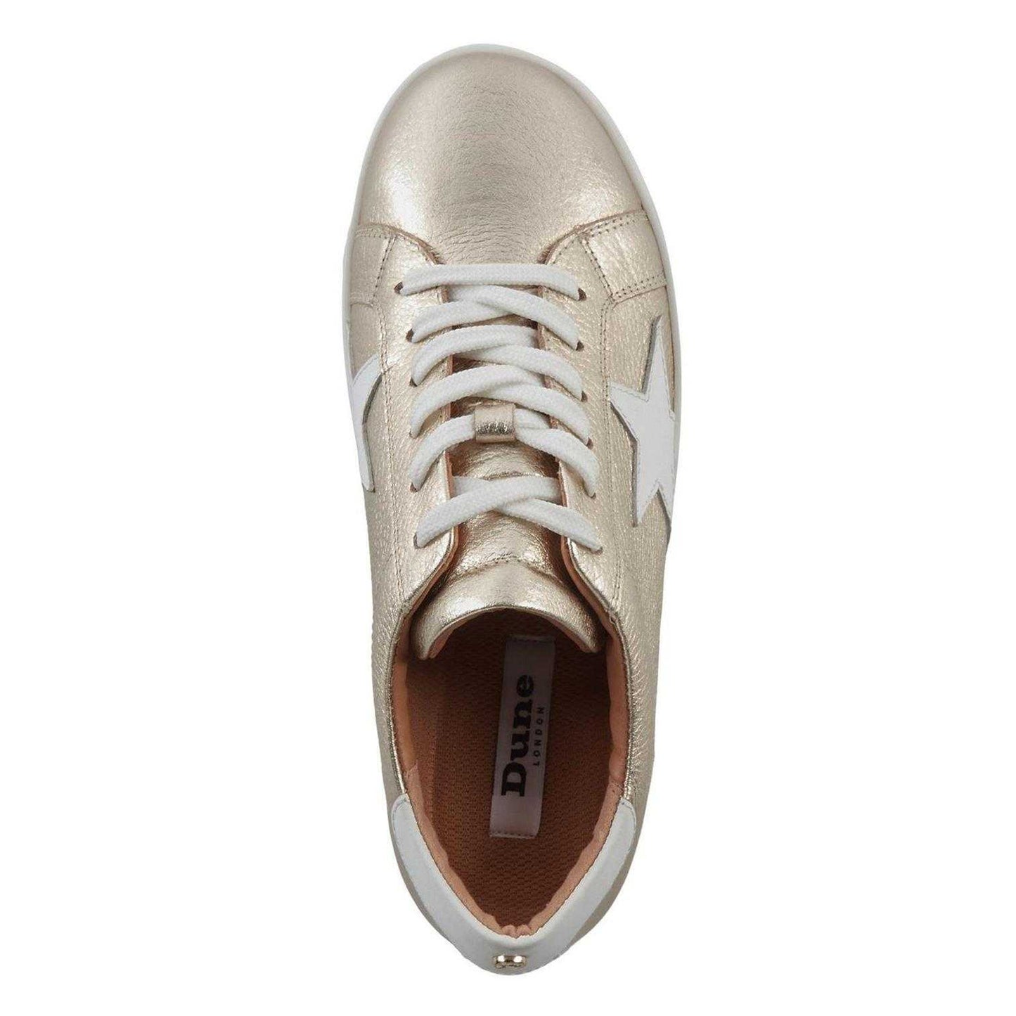 Gold - Lifestyle - Dune London Womens-Ladies Edriss Metallic Star Canvas Platform Trainers
