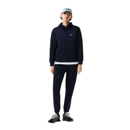 Navy - Pack Shot - Lacoste Womens-Ladies Cotton Blend Loose Hoodie