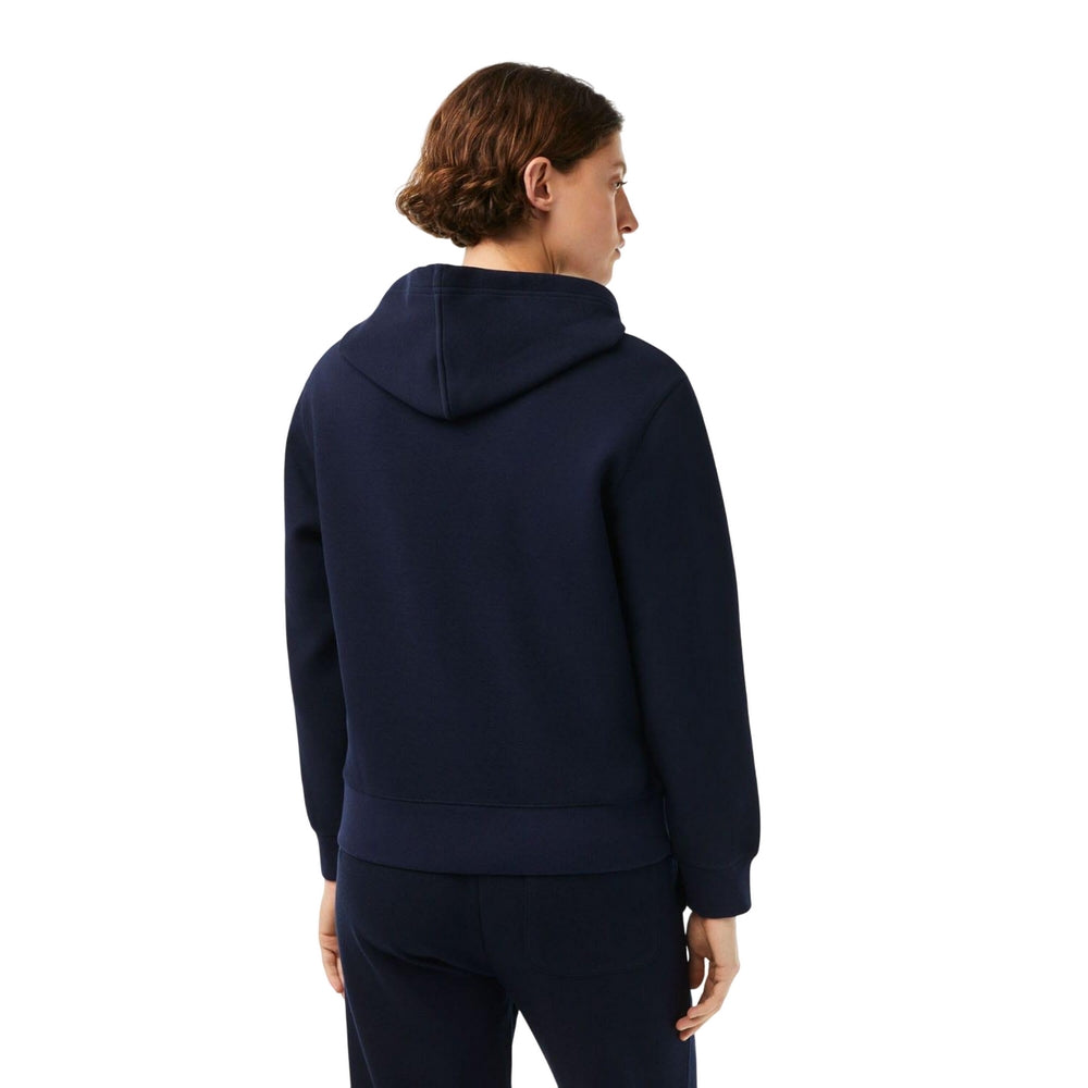 Navy - Back - Lacoste Womens-Ladies Cotton Blend Loose Hoodie