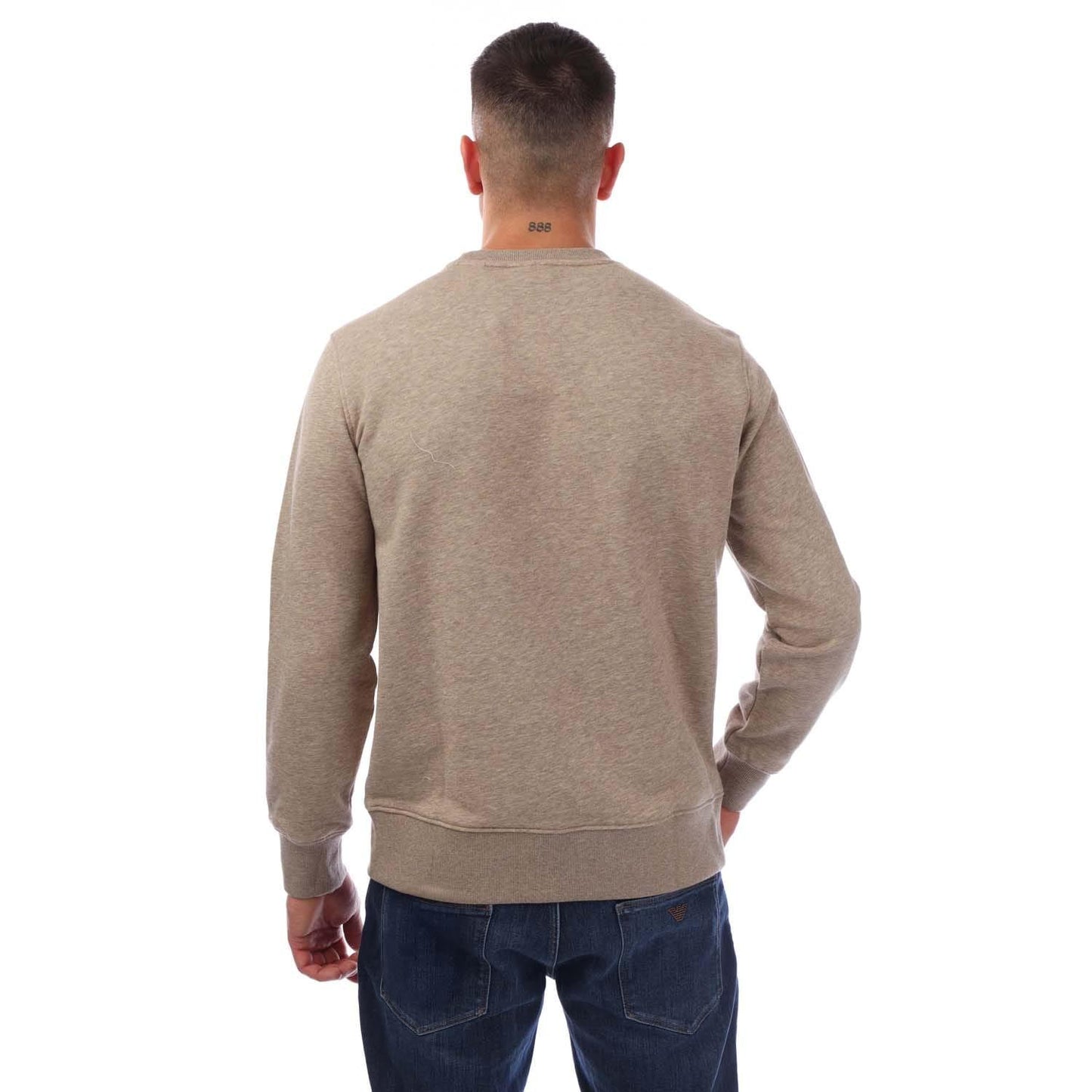 Brown - Back - Gant Mens Shield Logo Crew Neck Sweatshirt