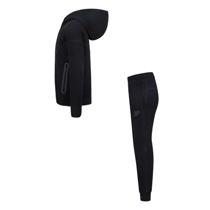 Black - Side - Nike Childrens-Kids Tech Fleece Tracksuit