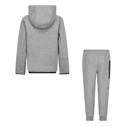 Grey - Back - Nike Childrens-Kids Tech Fleece Tracksuit