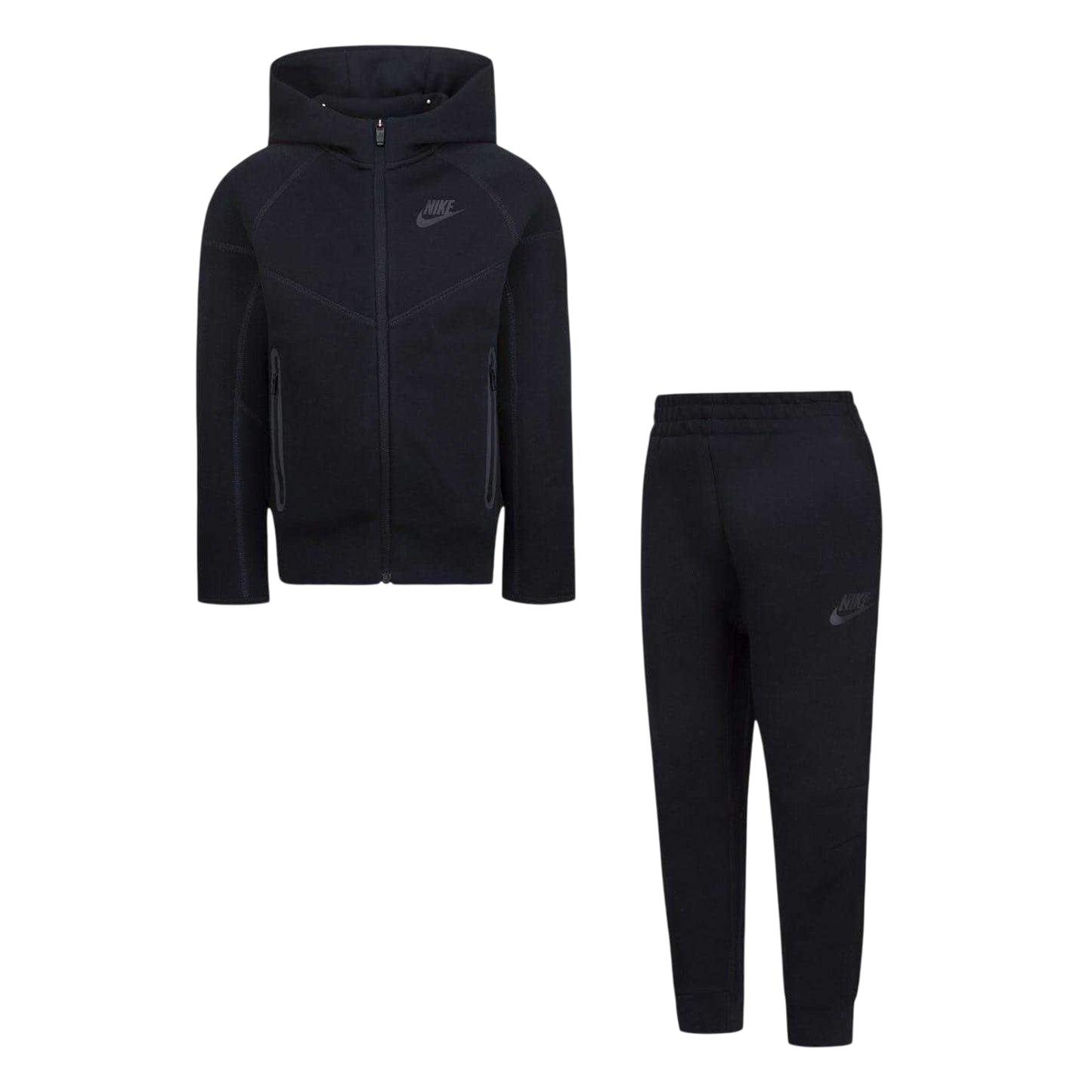 Black - Front - Nike Childrens-Kids Tech Fleece Tracksuit