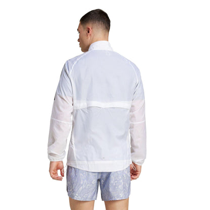 White - Back - Adidas Mens Performance Running Jacket