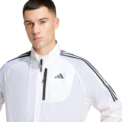 White - Side - Adidas Mens Performance Running Jacket