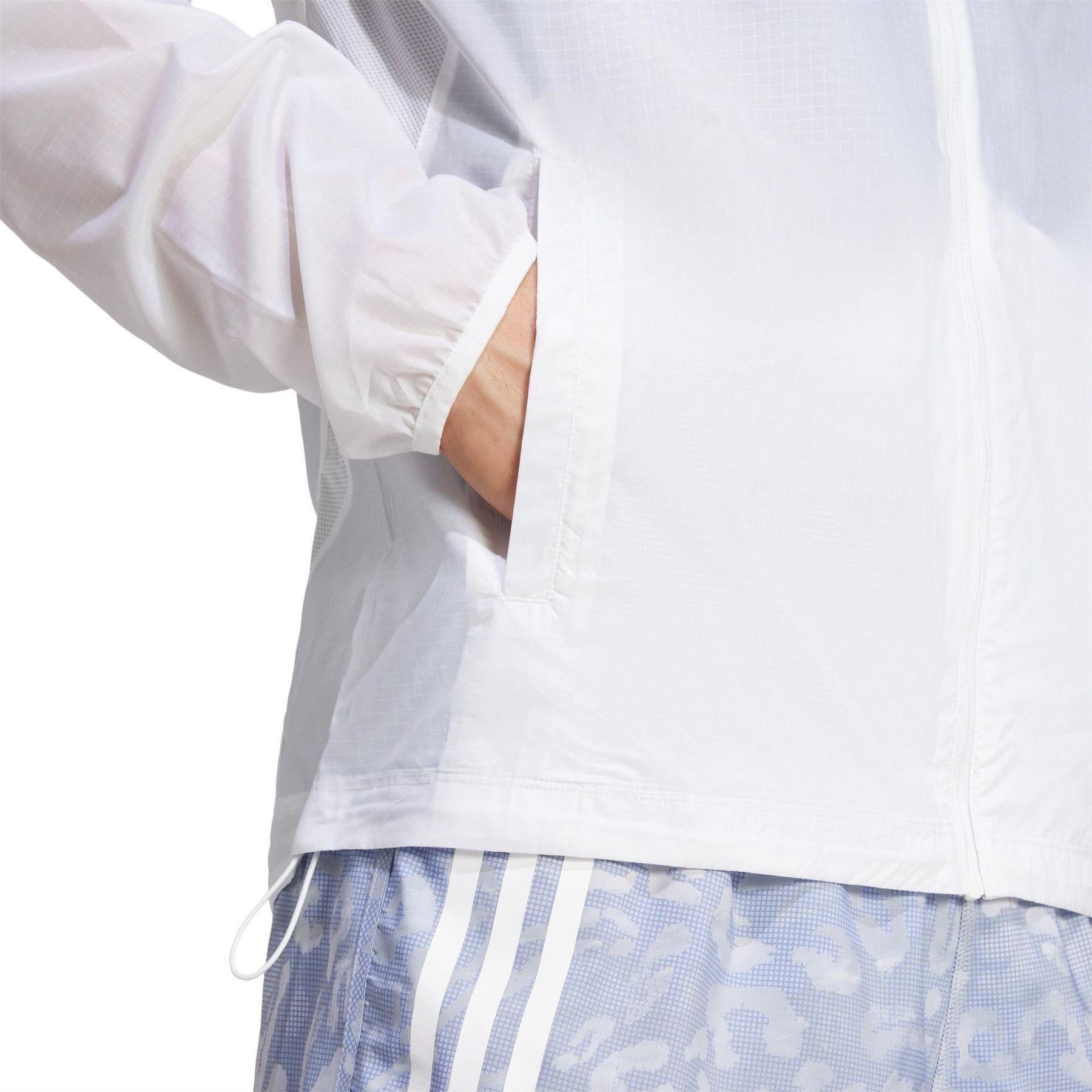 White - Lifestyle - Adidas Mens Performance Running Jacket